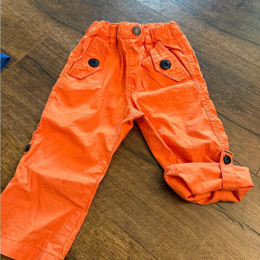 Bit’z kids boutique brand lightweight pants‎ cuff to shorts 18 mos